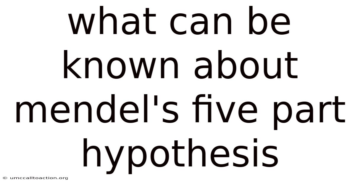 What Can Be Known About Mendel's Five Part Hypothesis