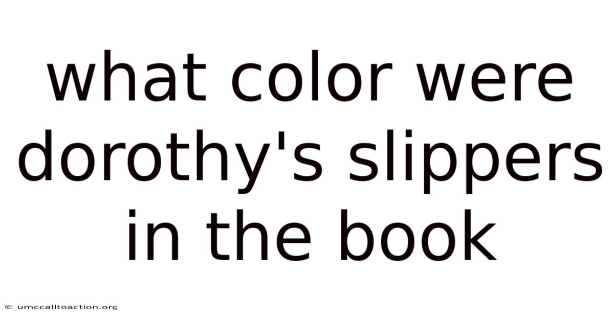 What Color Were Dorothy's Slippers In The Book