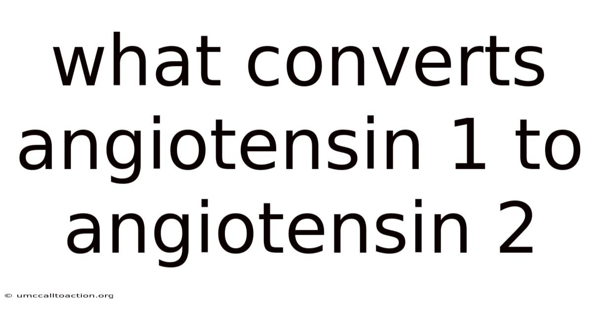 What Converts Angiotensin 1 To Angiotensin 2