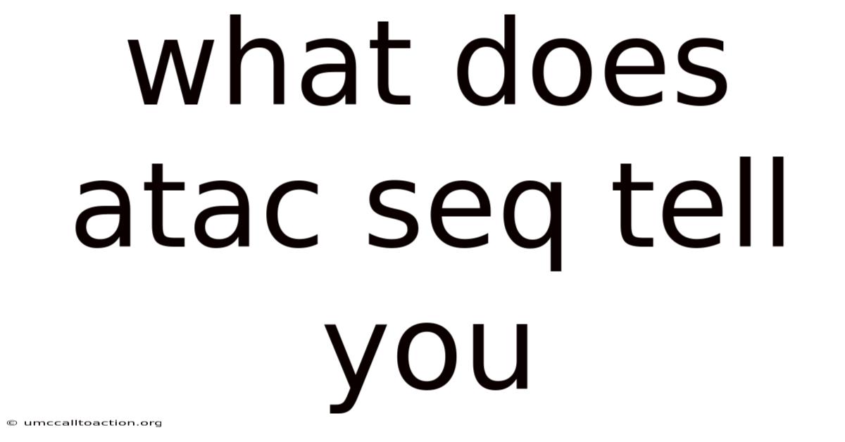 What Does Atac Seq Tell You