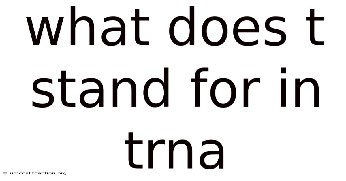 What Does T Stand For In Trna