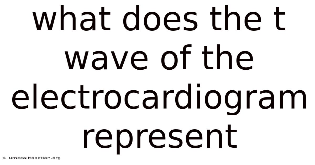 What Does The T Wave Of The Electrocardiogram Represent