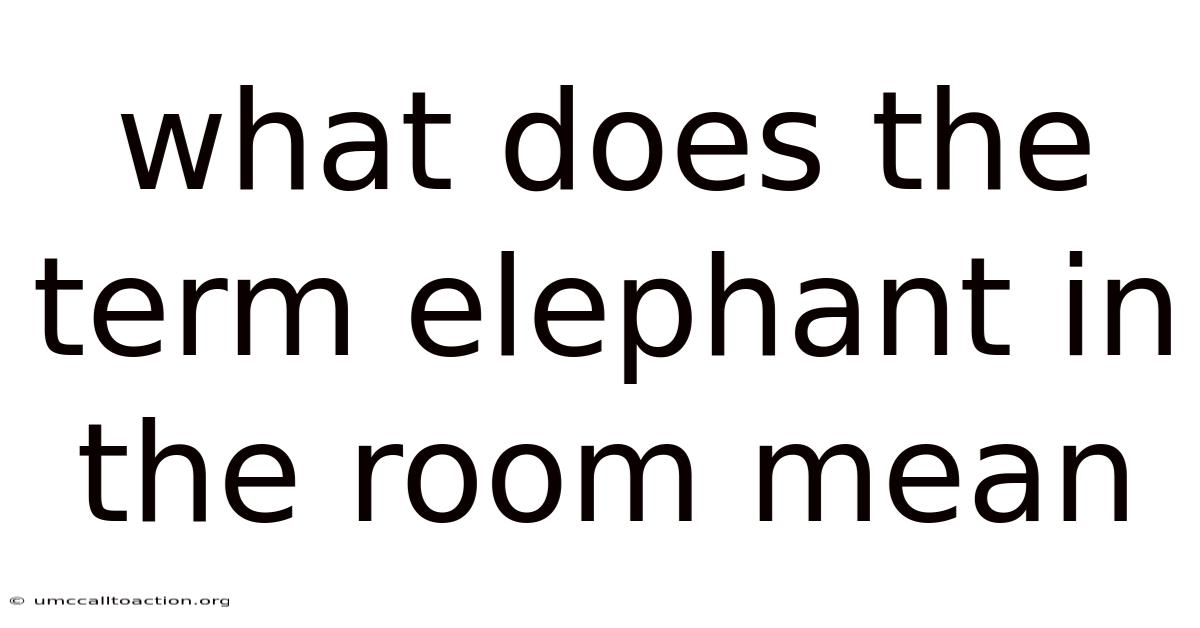 What Does The Term Elephant In The Room Mean