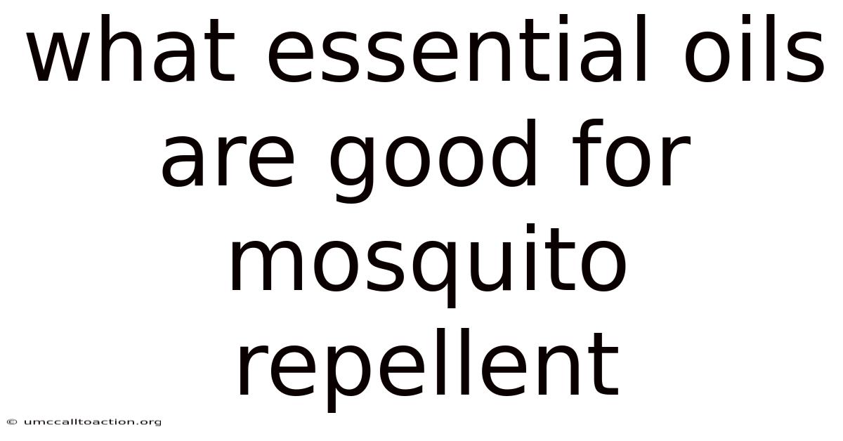 What Essential Oils Are Good For Mosquito Repellent