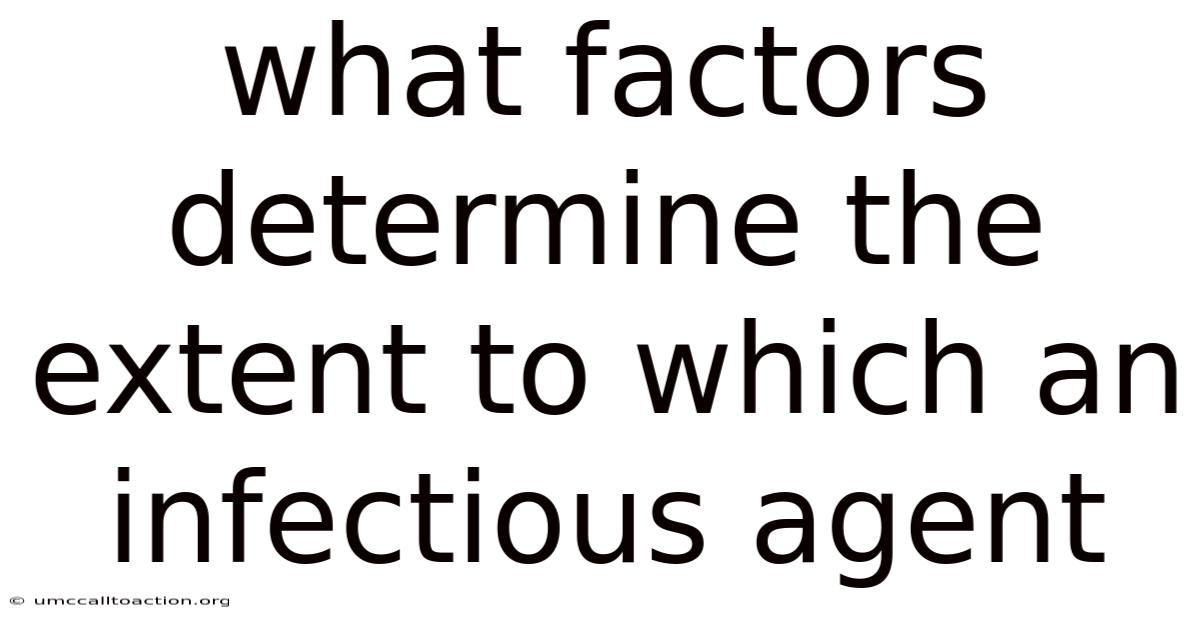 What Factors Determine The Extent To Which An Infectious Agent