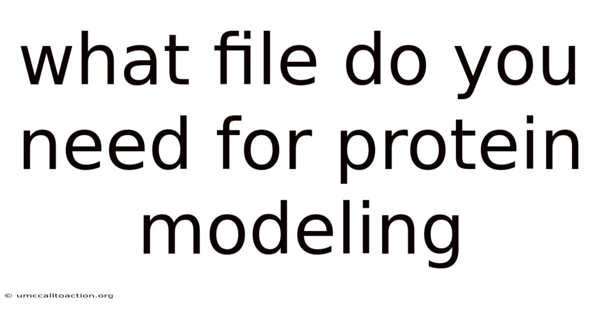 What File Do You Need For Protein Modeling