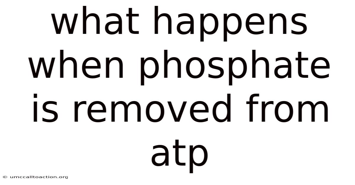 What Happens When Phosphate Is Removed From Atp
