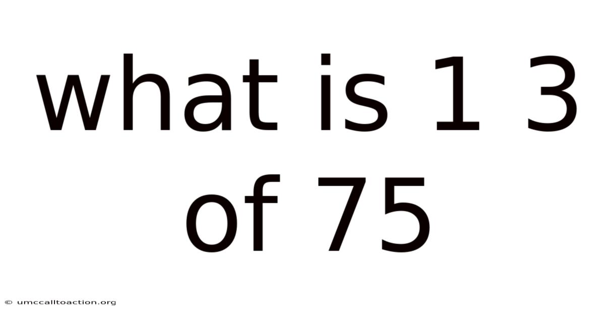 What Is 1 3 Of 75