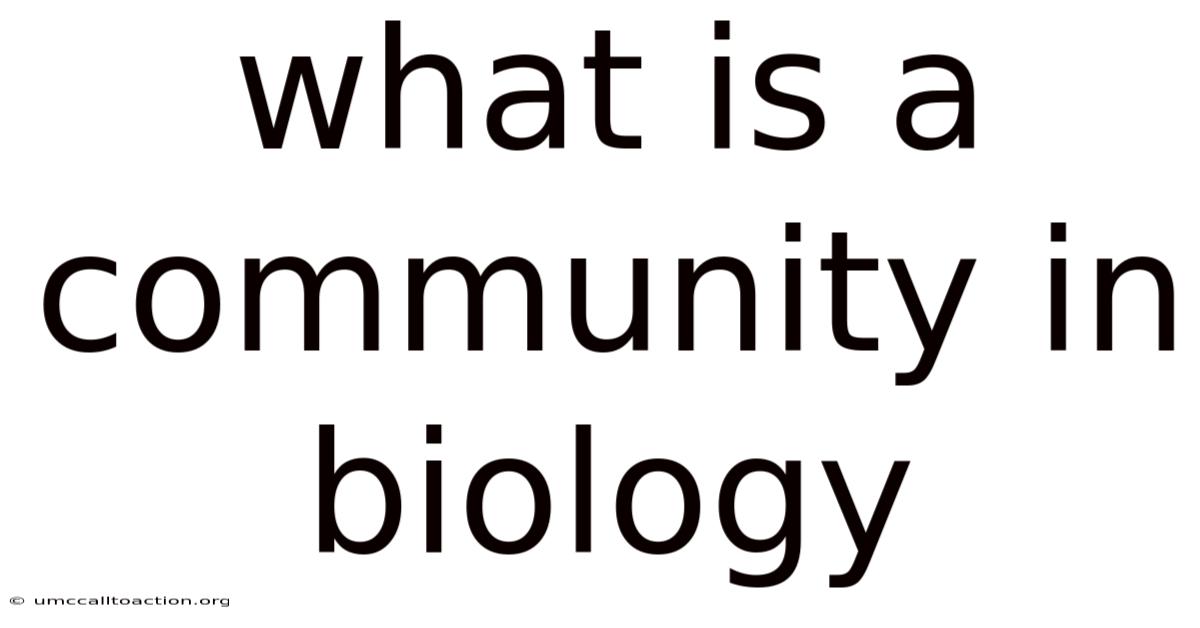 What Is A Community In Biology
