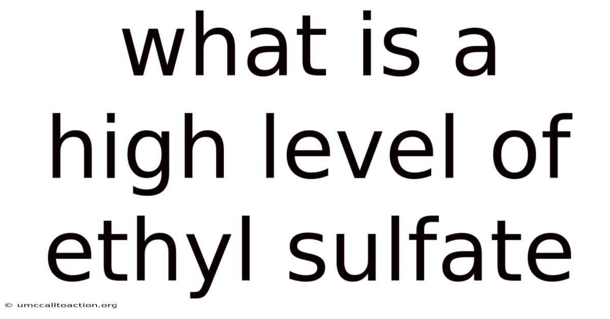 What Is A High Level Of Ethyl Sulfate