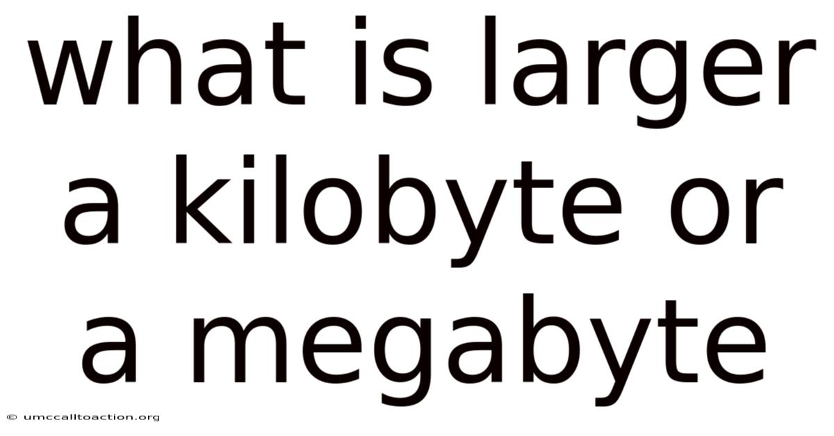 What Is Larger A Kilobyte Or A Megabyte