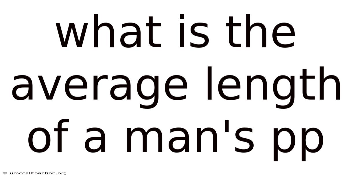 What Is The Average Length Of A Man's Pp
