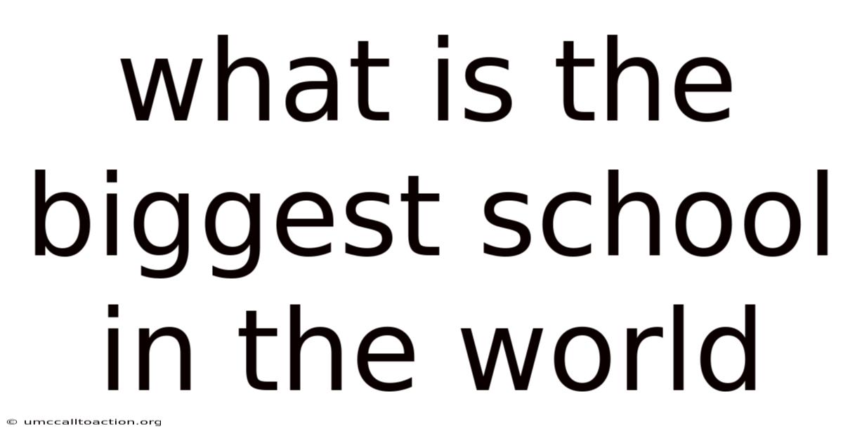 What Is The Biggest School In The World