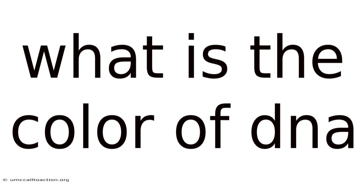 What Is The Color Of Dna