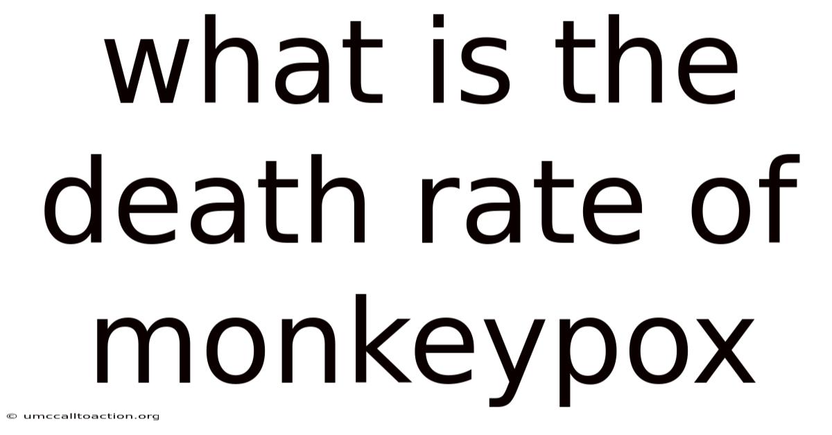 What Is The Death Rate Of Monkeypox