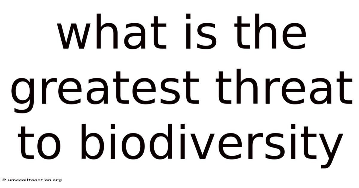 What Is The Greatest Threat To Biodiversity