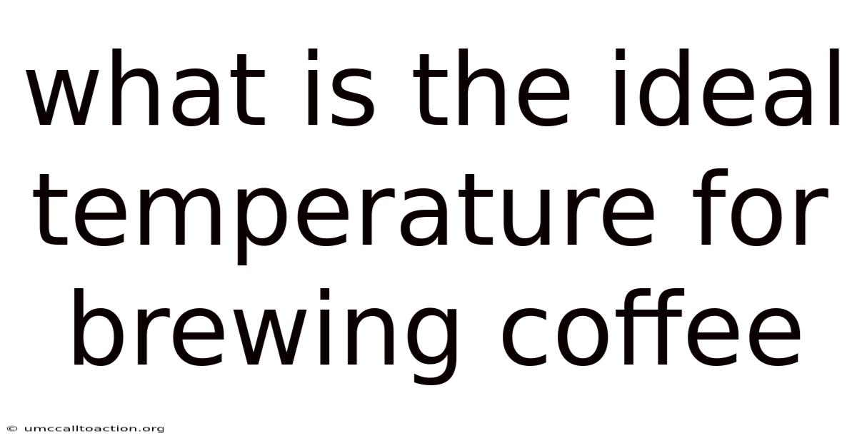 What Is The Ideal Temperature For Brewing Coffee
