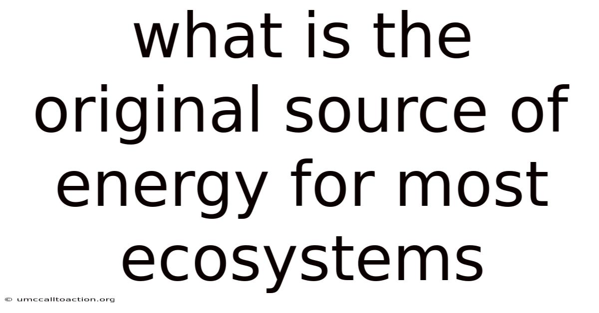 What Is The Original Source Of Energy For Most Ecosystems