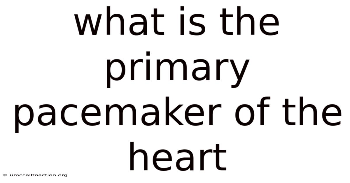 What Is The Primary Pacemaker Of The Heart
