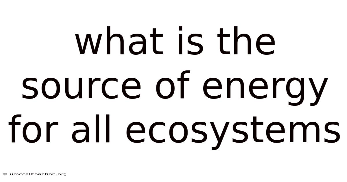 What Is The Source Of Energy For All Ecosystems
