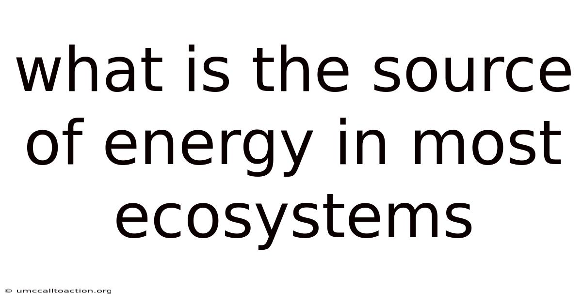 What Is The Source Of Energy In Most Ecosystems