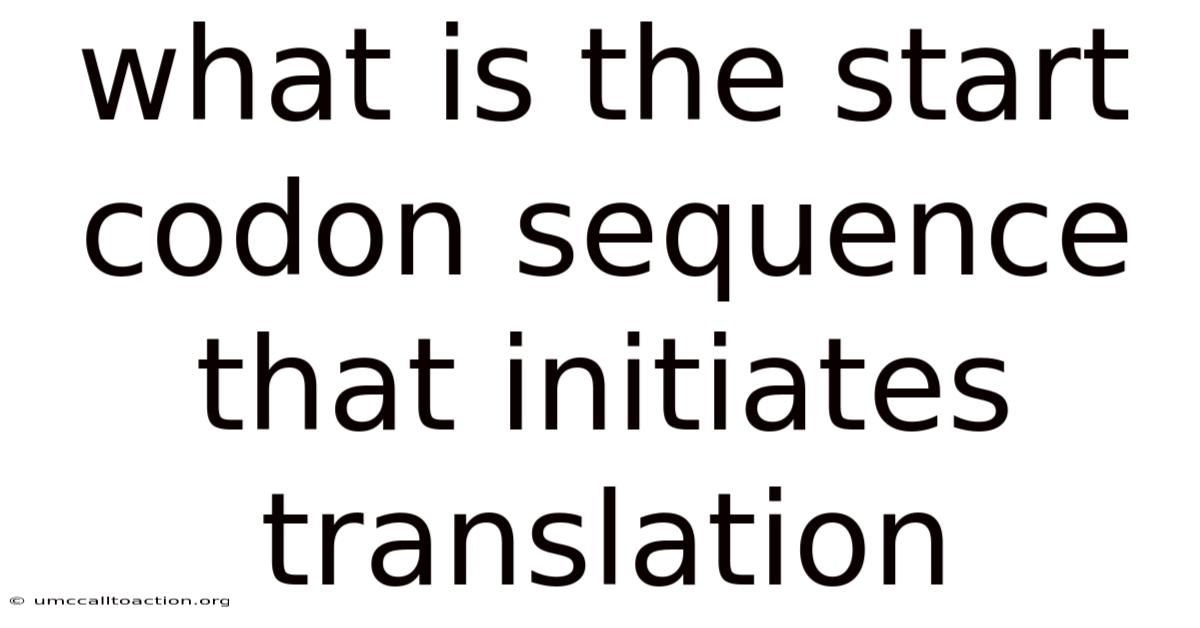 What Is The Start Codon Sequence That Initiates Translation