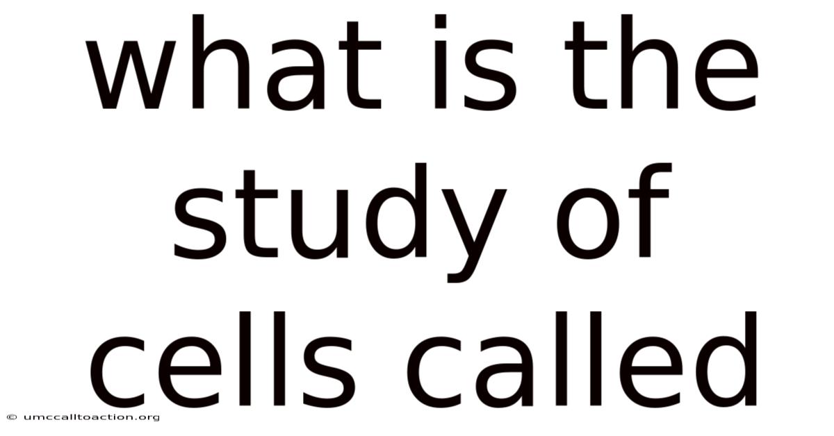 What Is The Study Of Cells Called