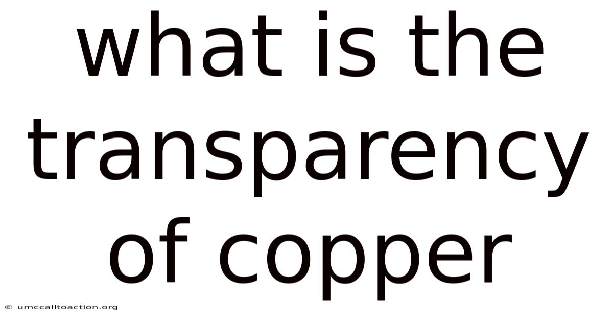 What Is The Transparency Of Copper