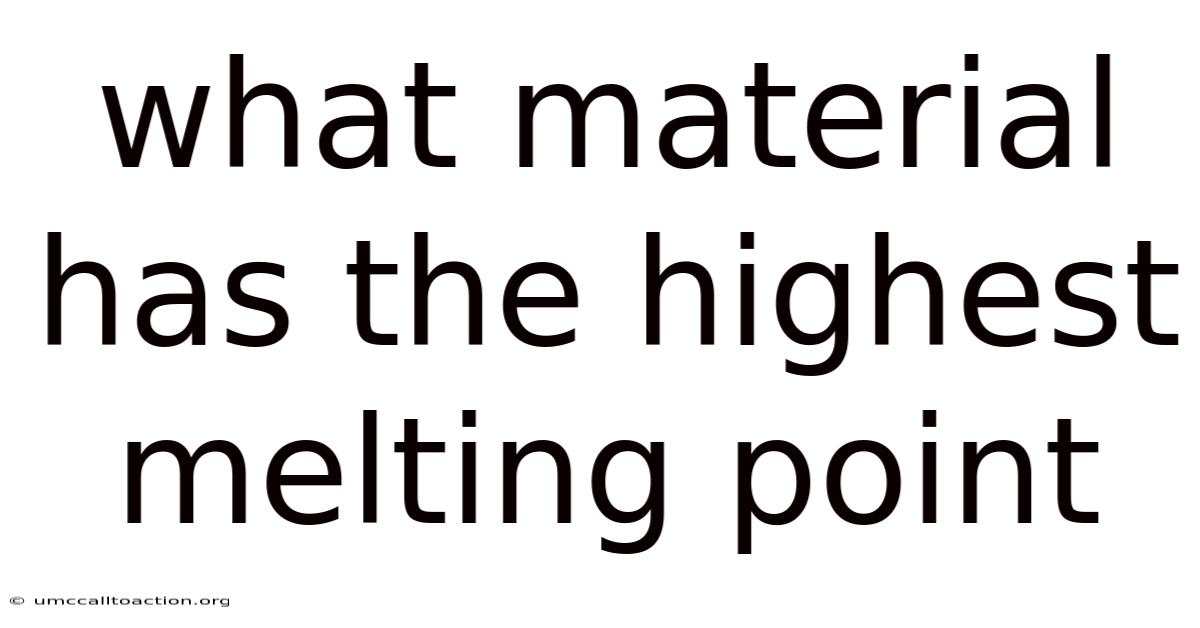 What Material Has The Highest Melting Point