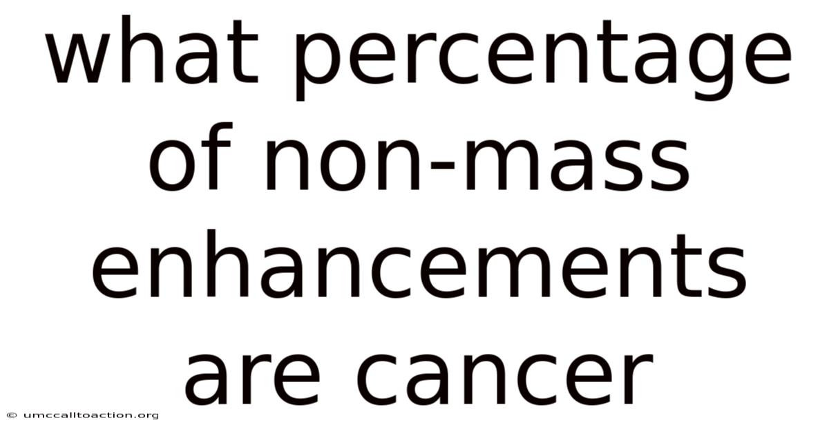 What Percentage Of Non-mass Enhancements Are Cancer
