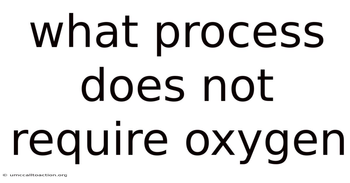 What Process Does Not Require Oxygen