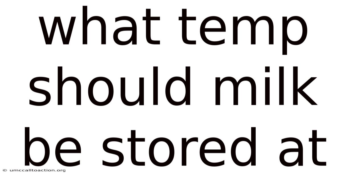 What Temp Should Milk Be Stored At