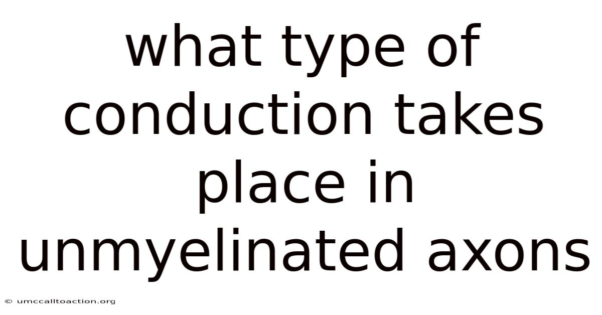 What Type Of Conduction Takes Place In Unmyelinated Axons