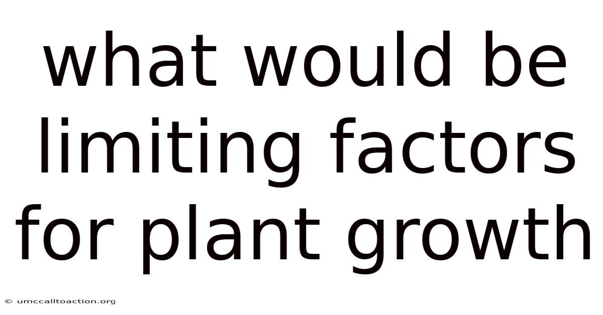 What Would Be Limiting Factors For Plant Growth