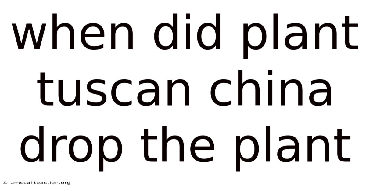 When Did Plant Tuscan China Drop The Plant