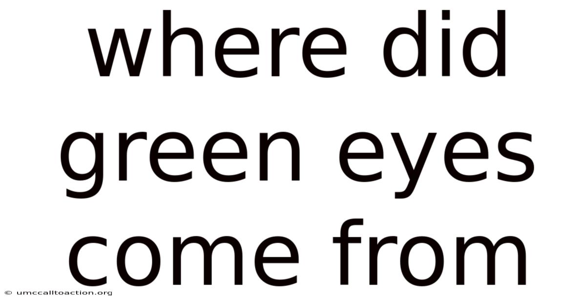 Where Did Green Eyes Come From
