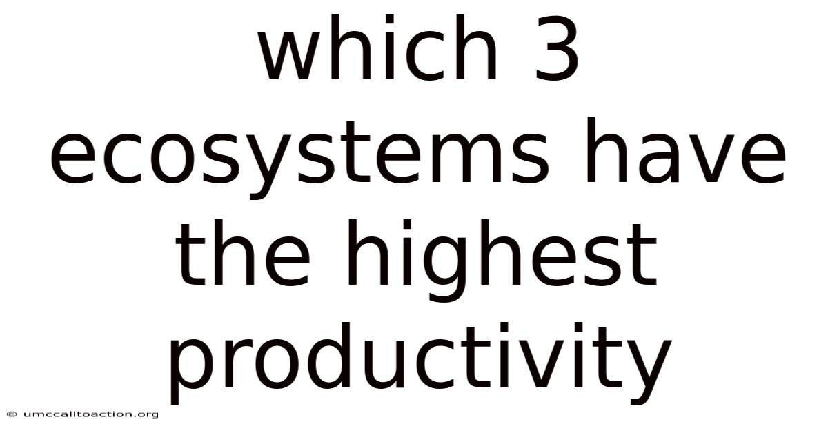 Which 3 Ecosystems Have The Highest Productivity