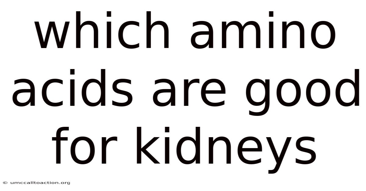 Which Amino Acids Are Good For Kidneys