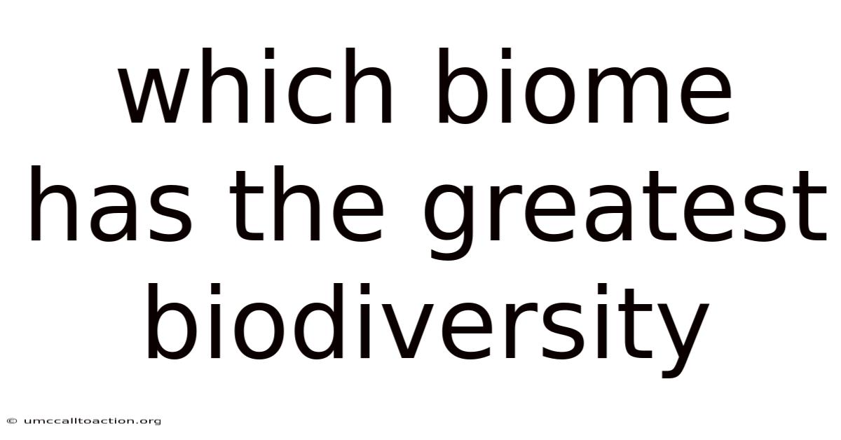 Which Biome Has The Greatest Biodiversity