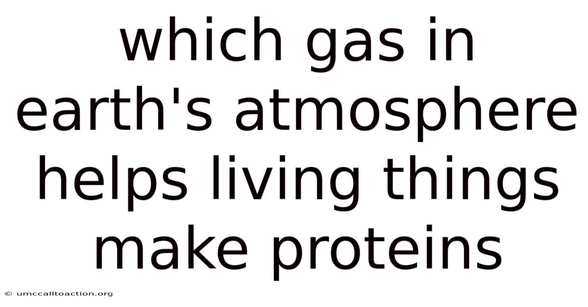 Which Gas In Earth's Atmosphere Helps Living Things Make Proteins