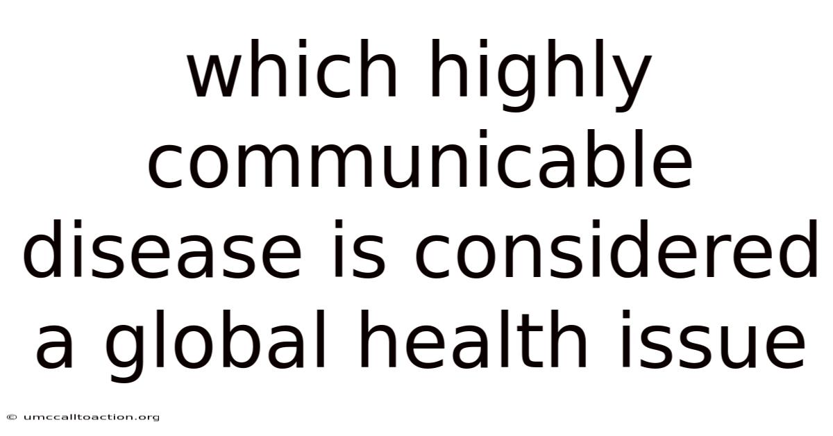 Which Highly Communicable Disease Is Considered A Global Health Issue