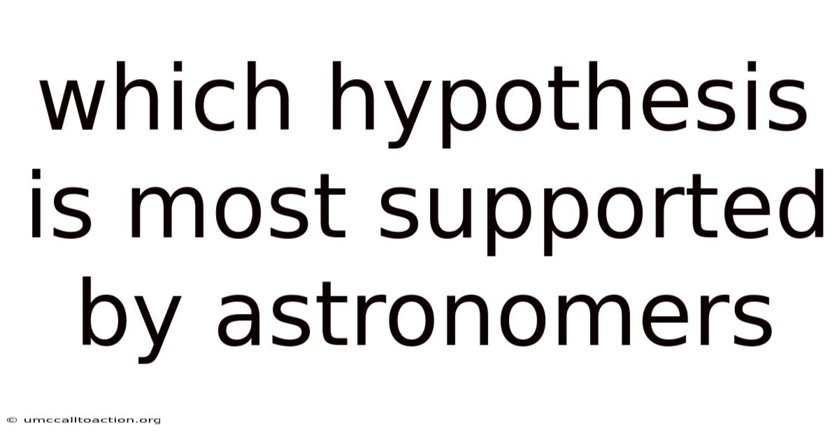 Which Hypothesis Is Most Supported By Astronomers