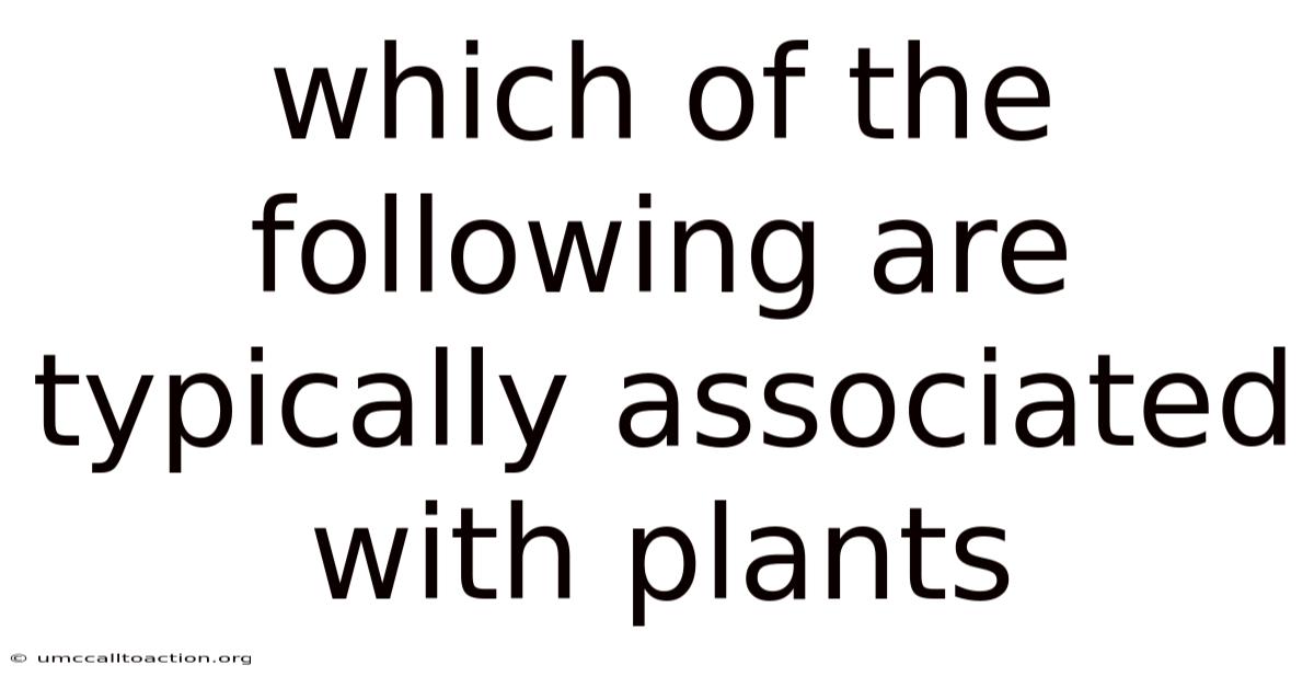 Which Of The Following Are Typically Associated With Plants