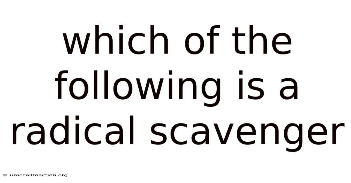 Which Of The Following Is A Radical Scavenger