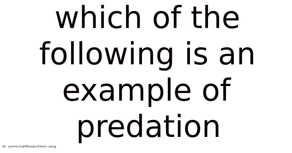 Which Of The Following Is An Example Of Predation