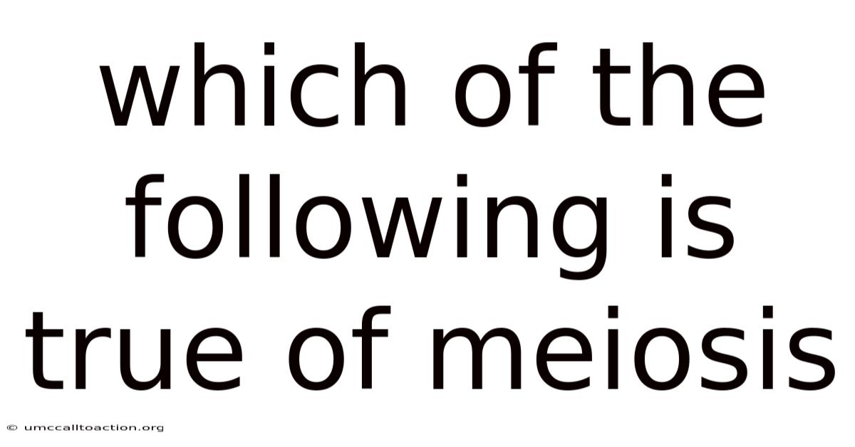 Which Of The Following Is True Of Meiosis