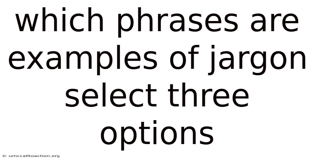 Which Phrases Are Examples Of Jargon Select Three Options