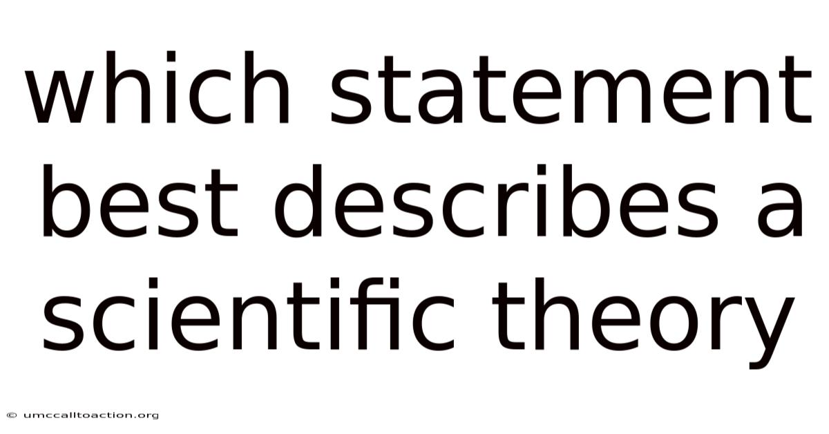 Which Statement Best Describes A Scientific Theory