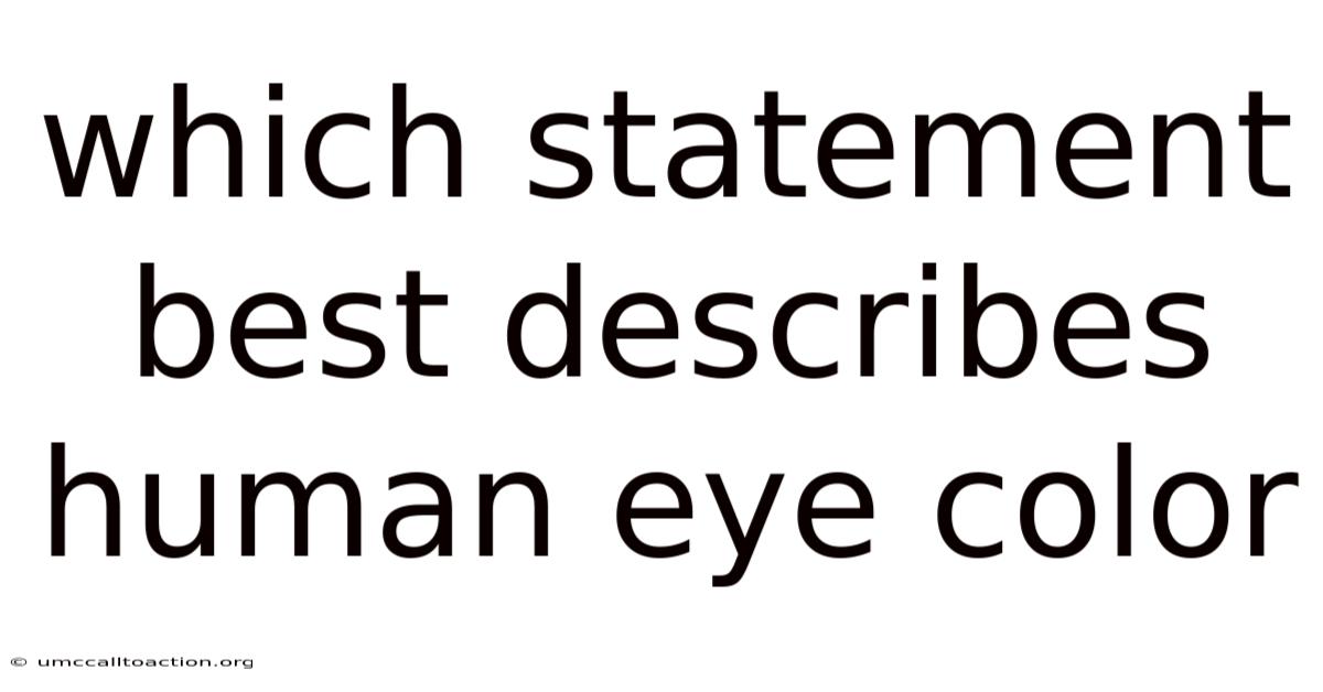 Which Statement Best Describes Human Eye Color