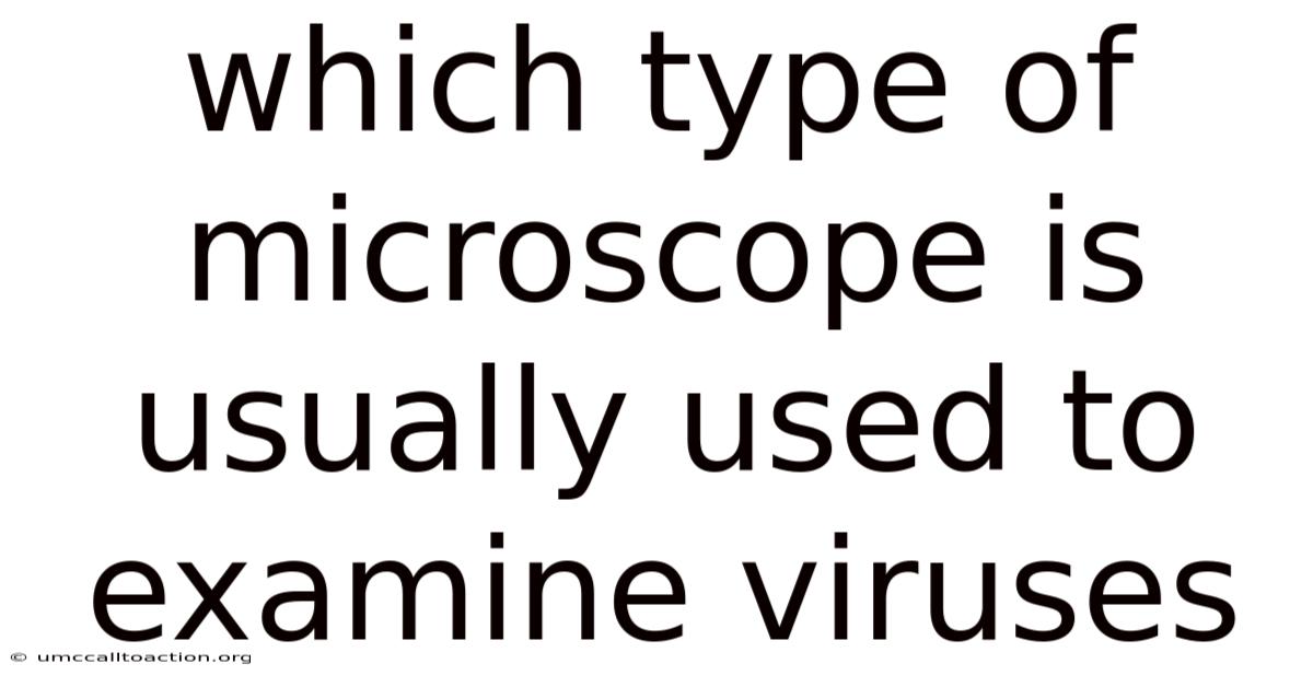 Which Type Of Microscope Is Usually Used To Examine Viruses